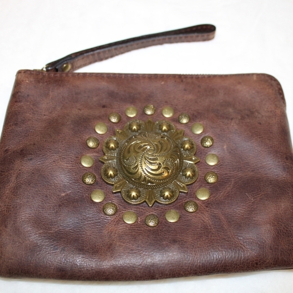 Patricia Nash Soft Leather Studded Wristlet Purse